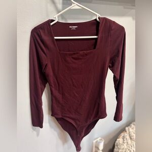 Old Navy Maroon Long Sleeve Bodysuit